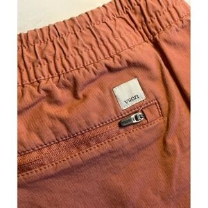 Vuori Ripstop Shorts Pink Orange VW385 Drawstring Zip Pocket Raw Hem Medium